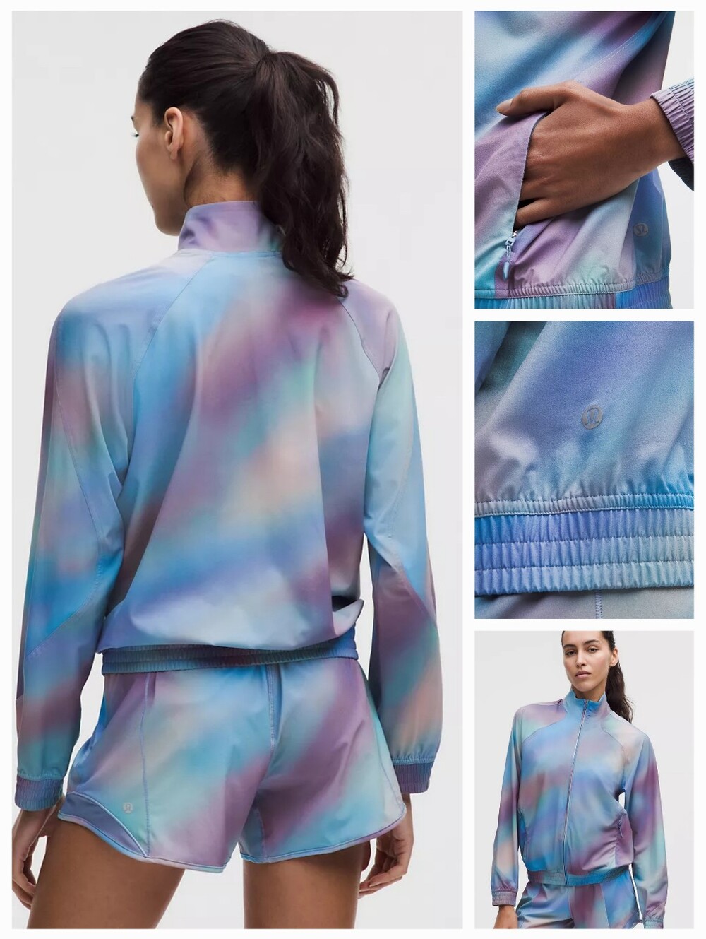 NWT Lululemon Adapted State Track Jacket Chroma Drift Blue Multi, Size 10